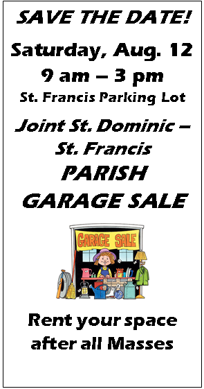 2017 Parish Garage Sale August 12!