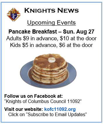 Come and Join Us for the August Pancake Breakfast