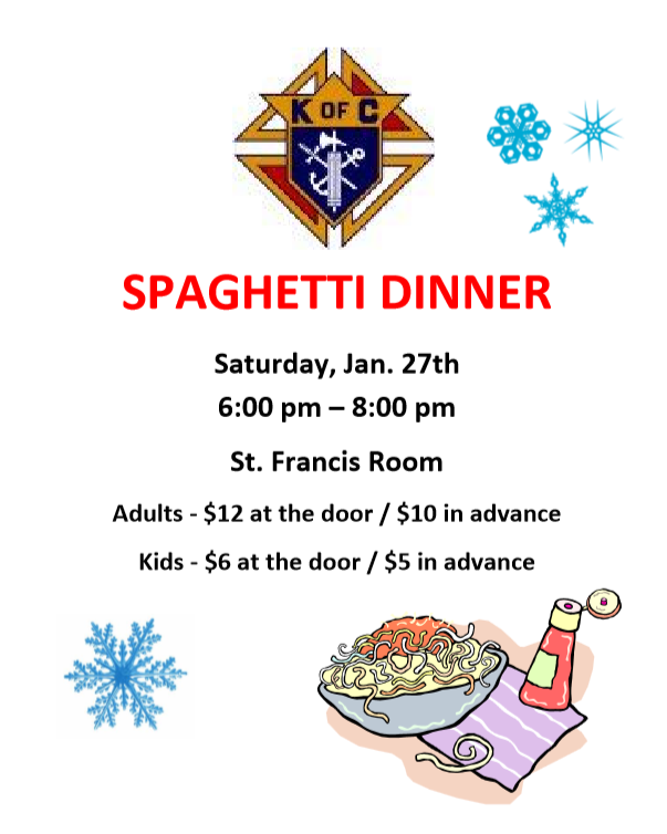 Come and Join Us for the 2018 Spaghetti Dinner!