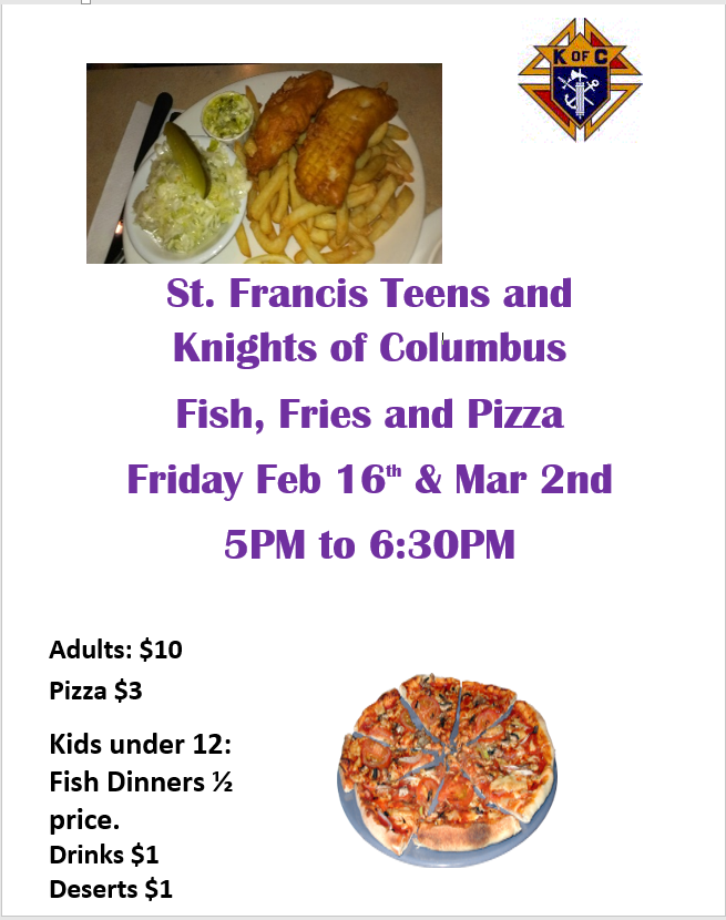 Come and Join Us for Fish Frys This Lent!