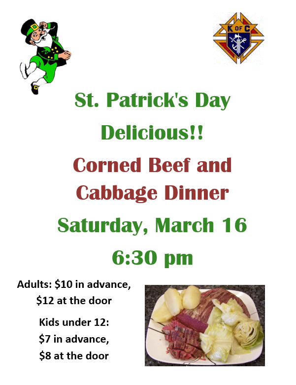Come And Join Us for A Corned Beef Dinner!