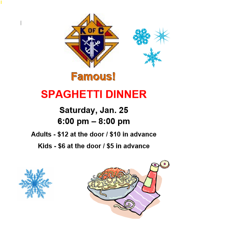 Join Us for the January Spaghetti Dinner!