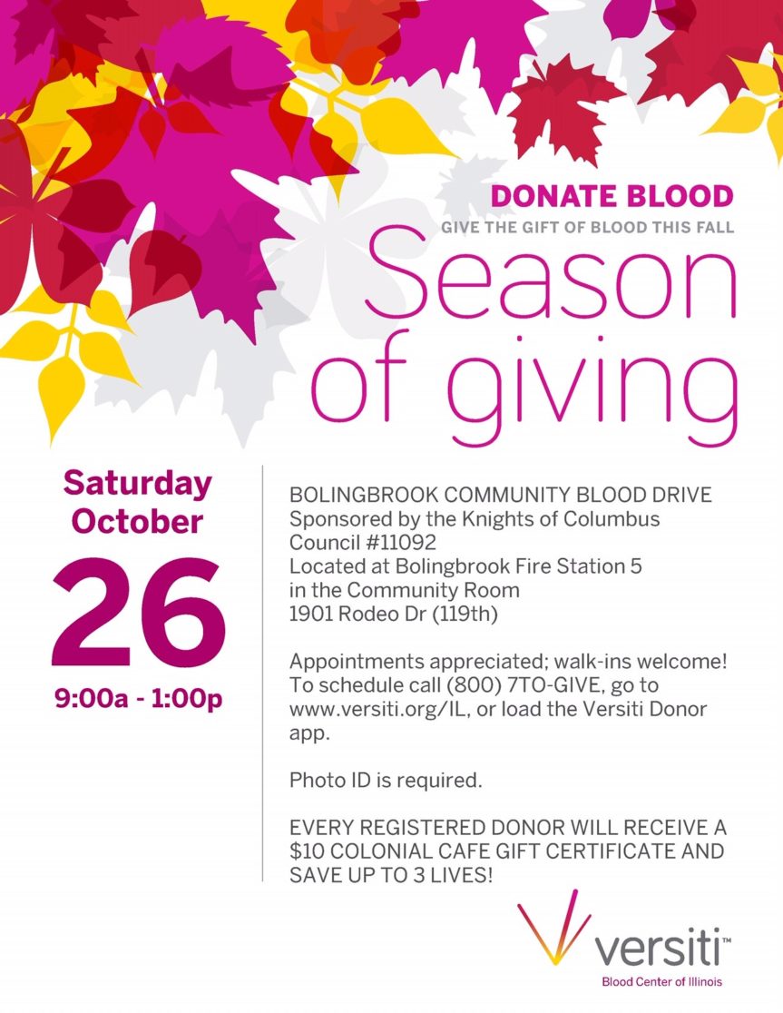 Come On Out for the October Blood Drive!