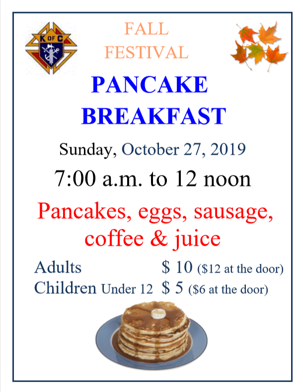 Come on out for our October pancake breakfast!