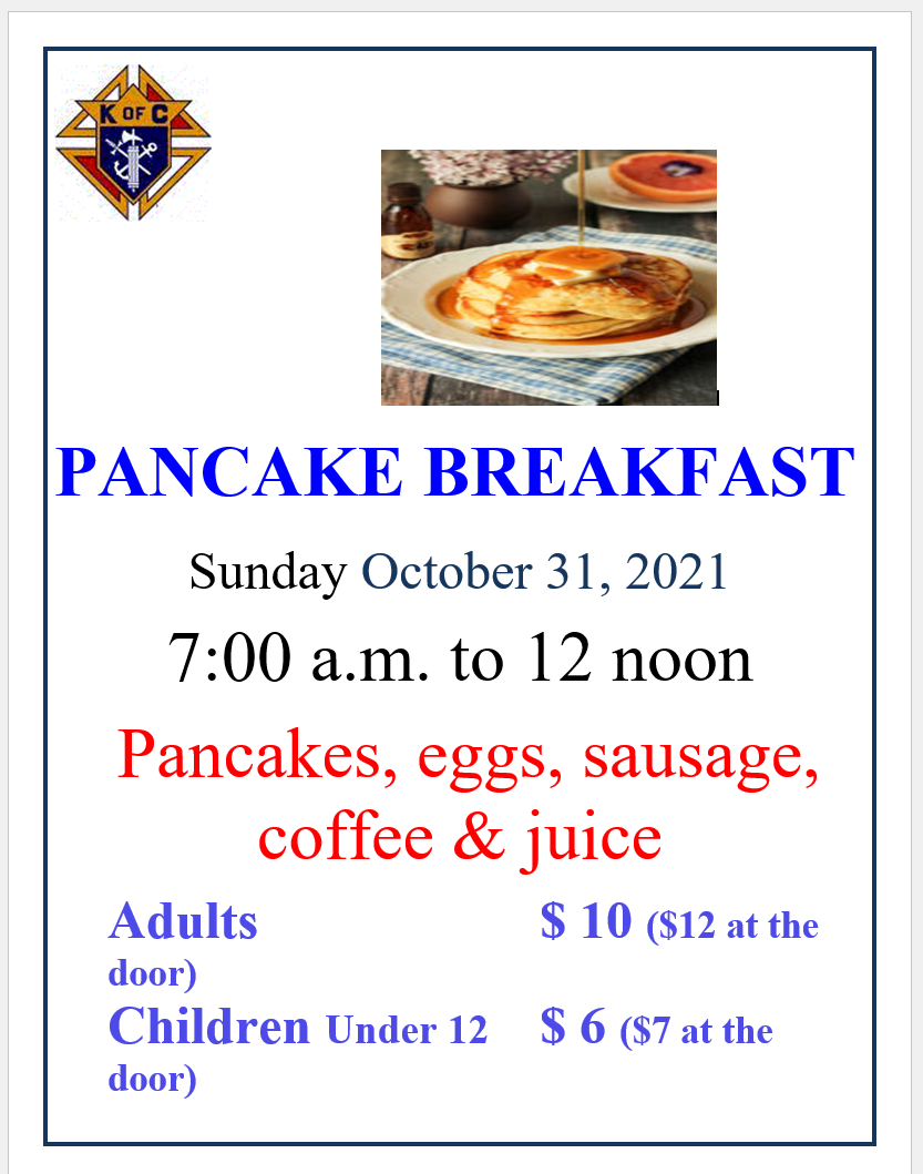 Come On Out for Our October Pancake Breakfast!