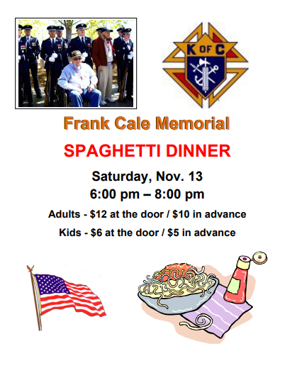 Come on out to the Annual Frank Cale Memorial Dinner!