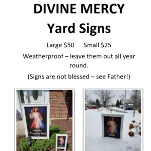 Divine Mercy Yard Sign:  Small