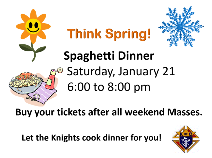 Join Us for the January 2023 Spaghetti Dinner!