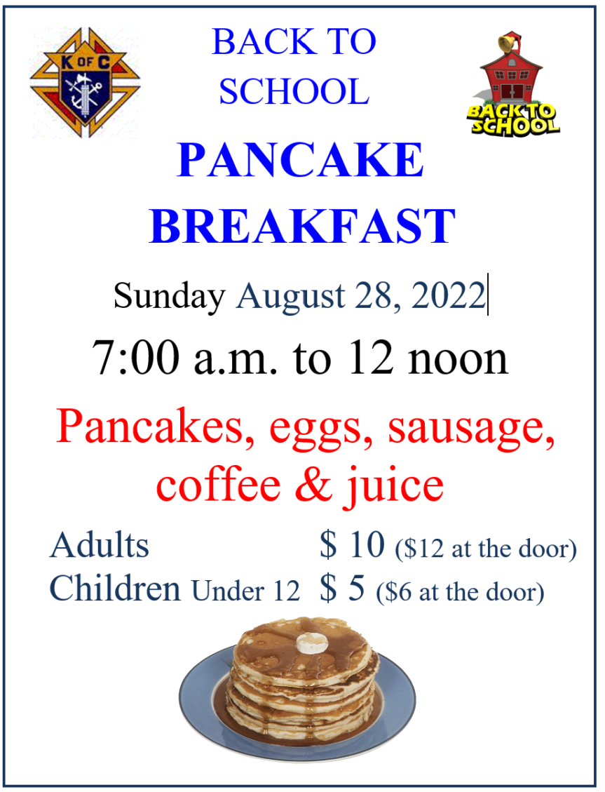 Enjoy Our Back to School Pancake Breakfast!